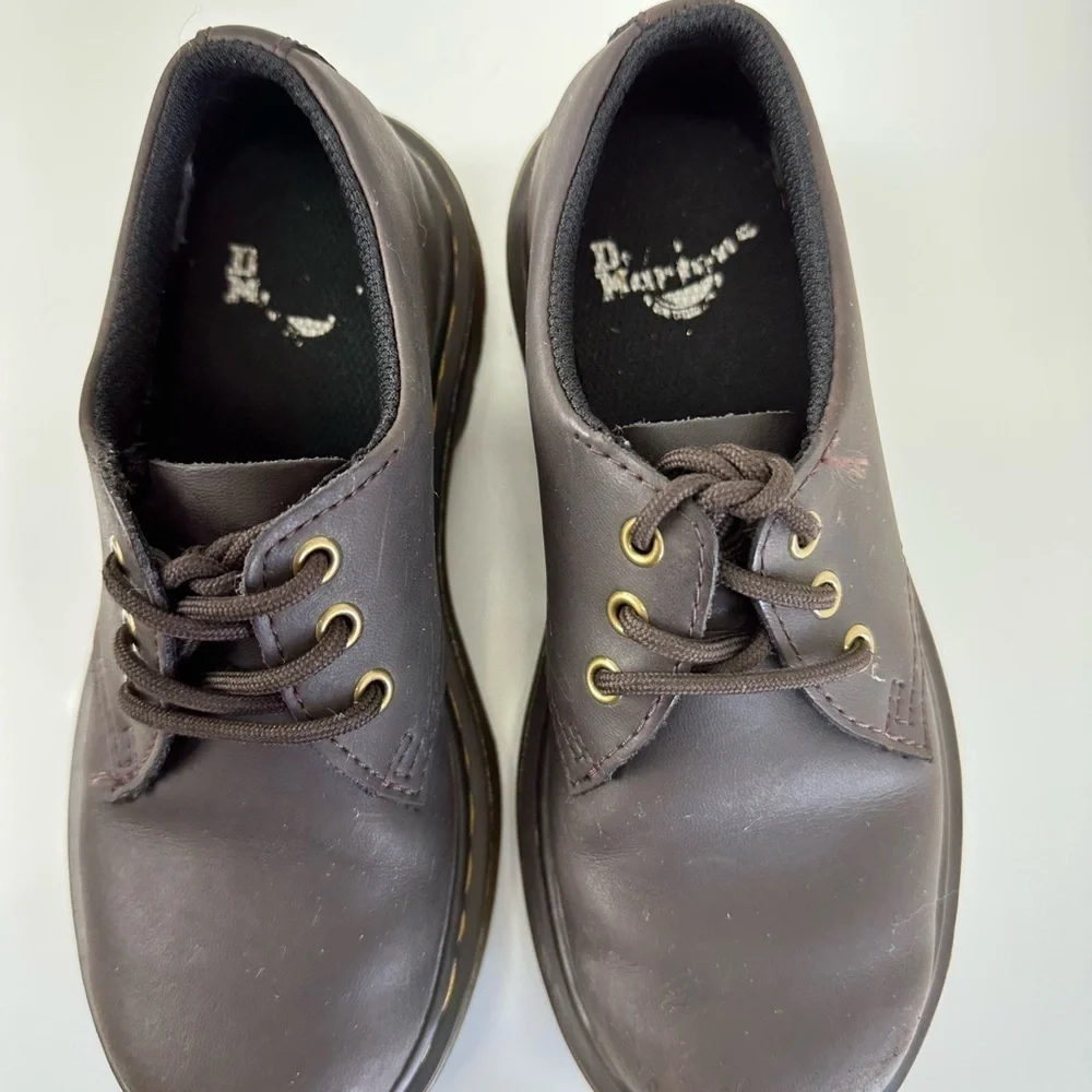 Dr. Martens 1461 J Softy Toe Dark Brown Leather Shoes KIDS Size 12